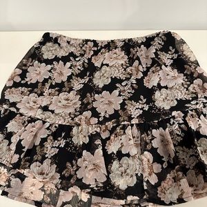 BP Nordstrom Brand Black Floral Mini Skirt